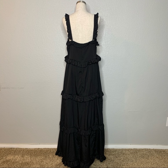 Boohoo Ruffle Tiered Black Sleeveless Maxi Dress - Picture 10 of 11